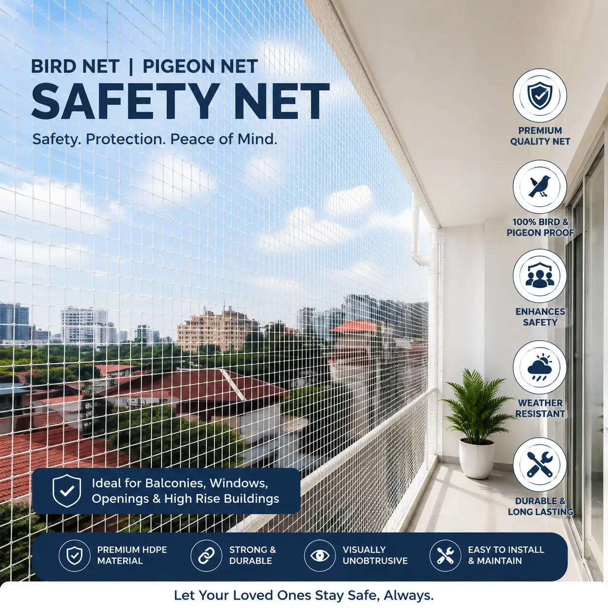 Safety net for urban balconies 3
