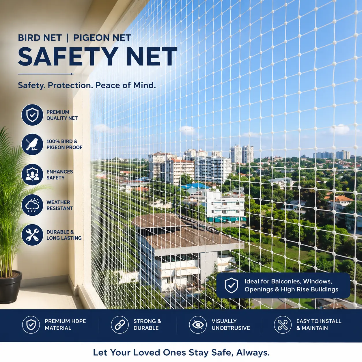 Safety net for urban balconies 4